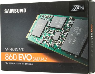 SSD накопитель Samsung 860 EVO MZ-N6E500BW 500ГБ, M.2 2280, SATA