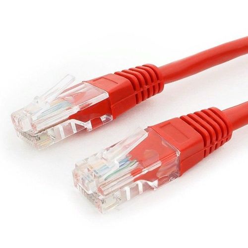 Патч-корд CABLEXPERT PP6U-0.5M/R литой (molded), UTP, кат.6, 0.5м, 4 пары, 24AWG, алюминий омедненный, многожильный, красный