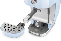 Кофемашина автоматическая SMEG Стиль 50-х гг. ECF03PBEU, голубой/серебристый