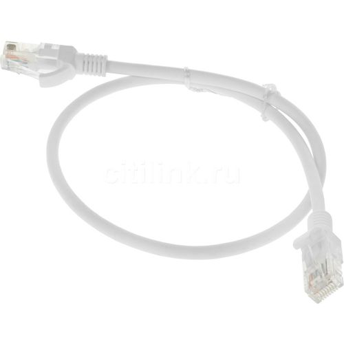 Патч-корд NTSS NTSS-PC-UTP-RJ45-5e-0.5-LSZH-WT, вилка RJ-45, вилка RJ-45, кат.5E, LSZH, 0.5м, белый