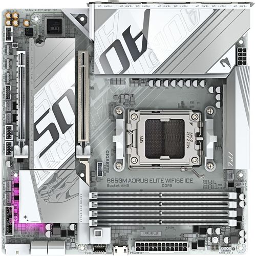 Материнская плата Gigabyte B850M AORUS ELITE WIFI6E ICE, Socket AM5, AMD B850, mATX, Ret