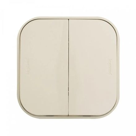 Выключатель Legrand Quteo 2-клавишный, установка открытая, IP20, слоновая кость [782232]