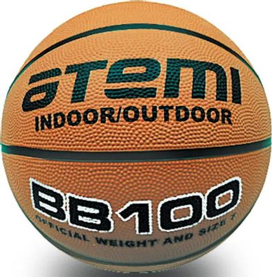 Мяч баскетбольный ATEMI BB100, универсальный, 6-й размер,  коричневый/черный [00000101329]