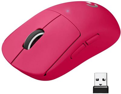Мышь Logitech Pro X SuperLight, игровая, оптическая, беспроводная, USB, пурпурный [910-005956]
