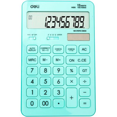 Калькулятор Deli Touch, EM01531, 12-разрядный, голубой