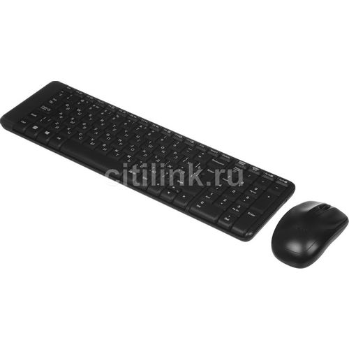 Комплект (клавиатура+мышь) Logitech MK220, USB, беспроводной, заводское нанесение кириллицы, черный [920-003169]