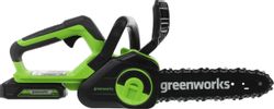 Цепная пила GREENWORKS G24CS25K2,  аккумуляторная,  24В,  2Ач,  с одним аккумулятором
