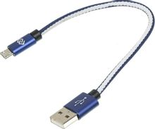 Изображение товара Кабель Digma micro USB 0.15м 2A синий для зарядки и передачи данных