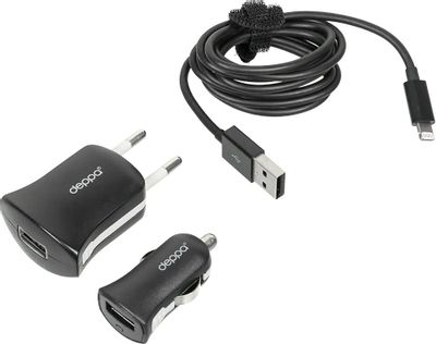 Отзывы на Комплект зарядного устройства Deppa Ultra MFI, USB, 1A ...