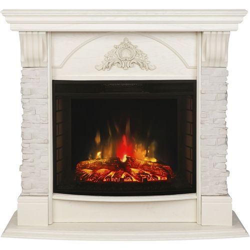 Электрокамин REALFLAME Athena WT/Evrika слоновая кость