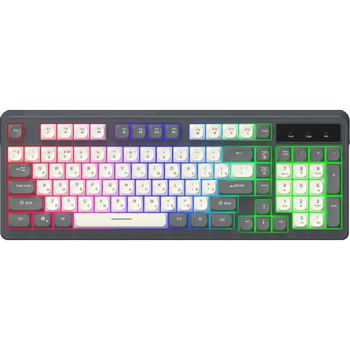 Клавиатура Oklick 731G, проводная, USB, мембранная, серый/белый