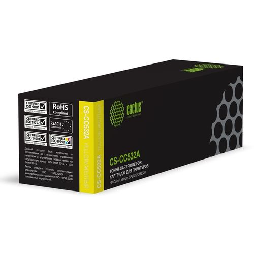 Картридж Cactus CS-CC532A, CC532A, желтый / CS-CC532A