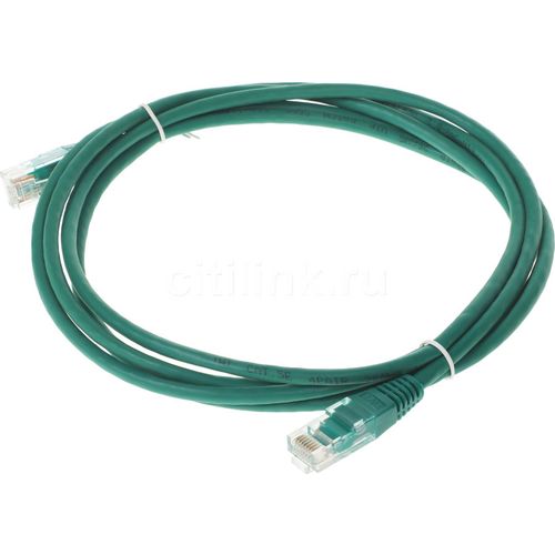 Патч-корд LanMaster UTP, вилка RJ-45, вилка RJ-45, кат.5E, ПВХ, 2м, зеленый [twt-45-45-2.0-gn]
