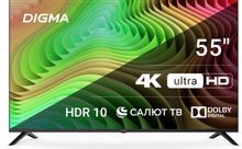 Изображение товара 55 дюймовый 4K Smart TV DIGMA DM-LED55UBB40 Черный безрамочный