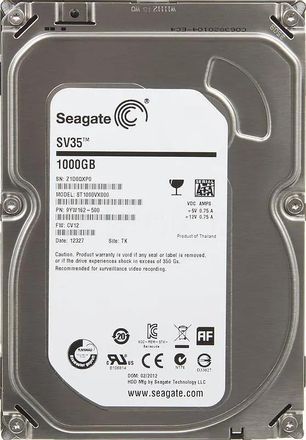 Жесткий диск Seagate SV35 ST1000VX000, 1ТБ, HDD, SATA III, 3.5"