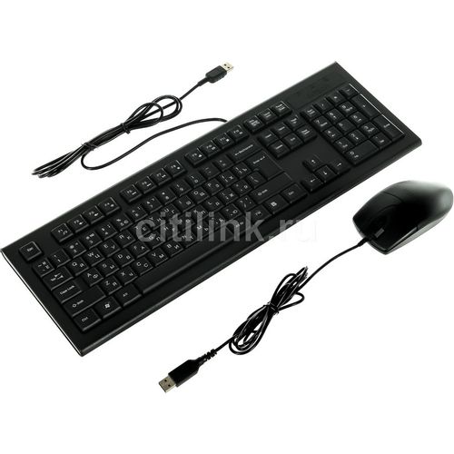 Комплект (клавиатура+мышь) A4TECH KR-8520D, USB, проводной, черный