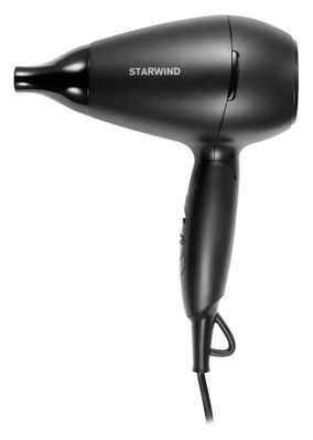 Фен StarWind SHD 7067, дорожный, 1400Вт, графитовый и черный