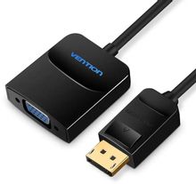 Изображение товара Адаптер видео VENTION HBFBB,  DisplayPort (m) -  VGA (f),  0.15м, GOLD,  черный