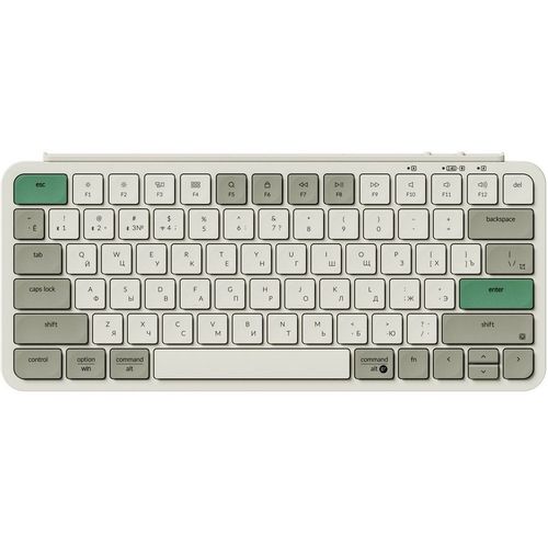 Клавиатура KEYCHRON B1 Pro, беспроводная, USB, Bluetooth/Радиоканал, ножничная, бежевый/зеленый [b1p-k12]