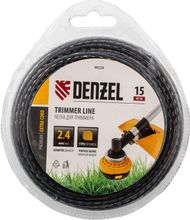 Изображение товара Леска для садовых триммеров DENZEL 96258 2.4мм 15м прочная и надежная