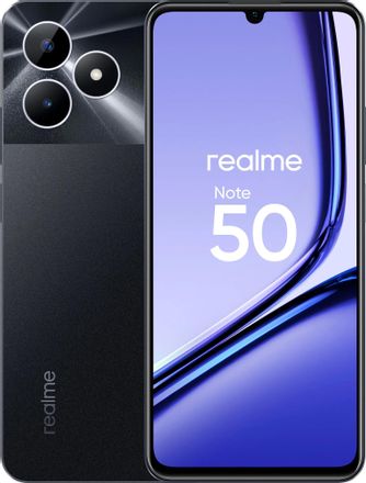 6.74" Смартфон REALME Note 50 4/128Gb,  RMX3834,  IPS,  90Гц,  5000мAч,  черный