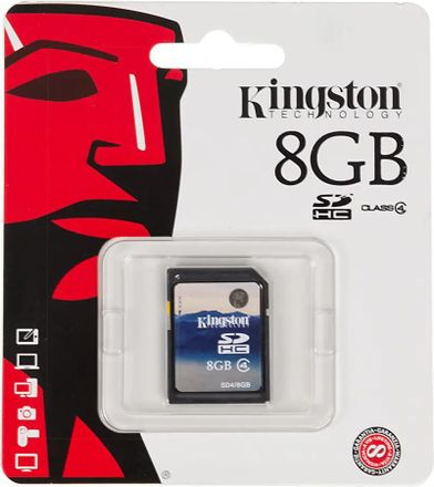 Карта памяти SDHC Kingston 8 ГБ, Class 4, SD4/8Gb,  1 шт., без адаптера