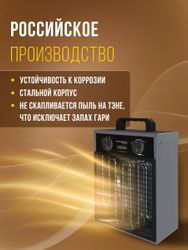 Электрическая тепловая пушка ZILON Богатырь Эко ZTV-3 N1, 3кВт, черный