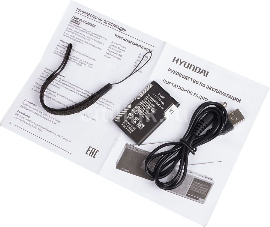 Радиоприемник Hyundai H-PSR140, черный – купить в Ситилинк | 480266
