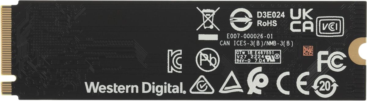 SSD накопитель WD Black SN770 WDS100T3X0E 1ТБ, M.2 2280, PCIe 4.0