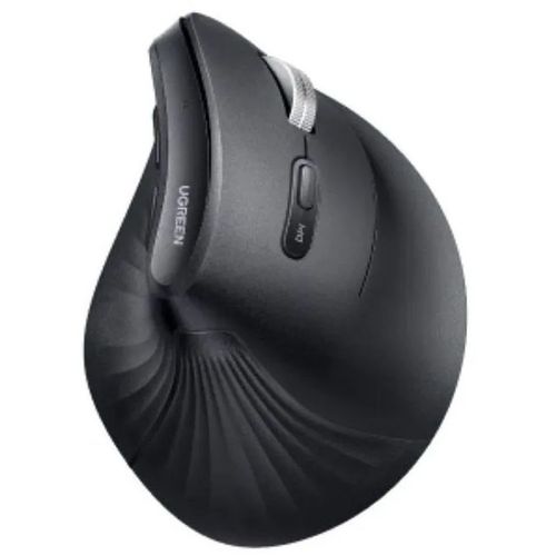 Мышь беспроводная UGREEN MU008Smini, Bluetooth/Радио, вертикальная, оптическая, USB, 4000dpi, черный [85310]