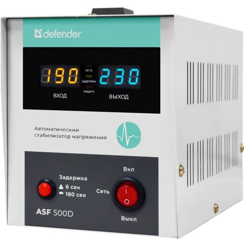 Стабилизатор напряжения Defender ASF 500D белый [99034]