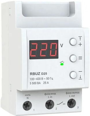 Реле напряжения RBUZ D25, 1-фазное, 220В – купить в Ситилинк | 1609515