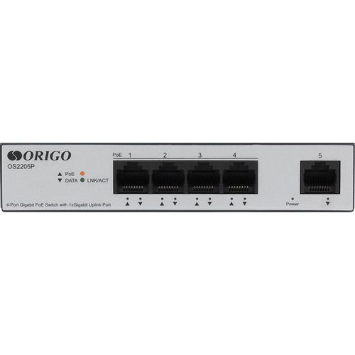 Коммутатор ORIGO OS2205P/60W, неуправляемый, 1 RJ-45, 10/100/1000 Мбит/с [os2205p/60w/a1a]