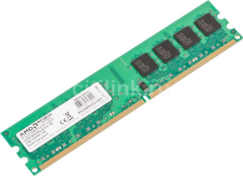 Оперативная память 1 x 2ГБ AMD R322G805U2S-UGO DDR2 - 800МГц, DIMM, OEM