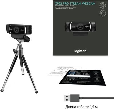 Web-камера Logitech Pro Stream C922, черный [960-001089] – купить в ...