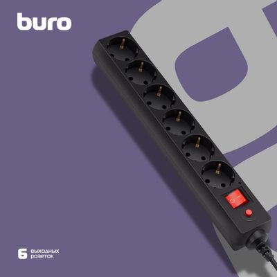 Сетевой фильтр Buro 600SH-16-5-B, 5м, черный – купить в Ситилинк | 475279
