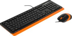 Комплект (клавиатура+мышь) A4TECH Fstyler F1010, черный и оранжевый