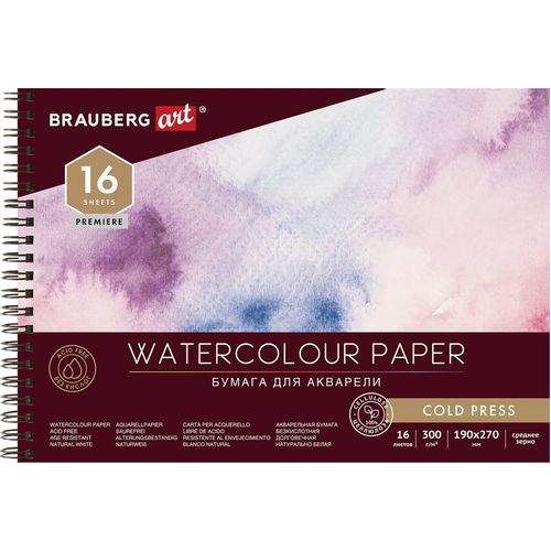 Альбом для рисования BRAUBERG Premiere 113212, A4, 16лист, 1 дизайн, картон мелованный, гребень