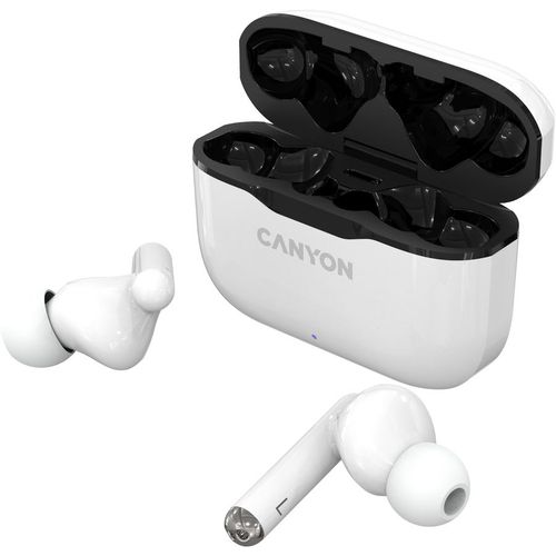 Наушники Canyon TWS-3, Bluetooth, внутриканальные, белый/черный [cne-cbths3w]