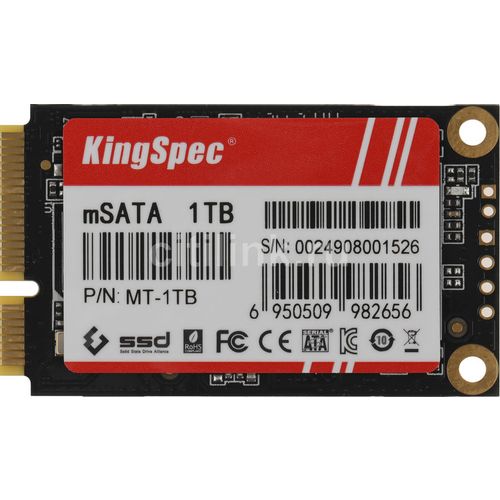 1ТБ SSD накопитель KINGSPEC MT Series MT-1TB mSATA, SATA III, mSATA