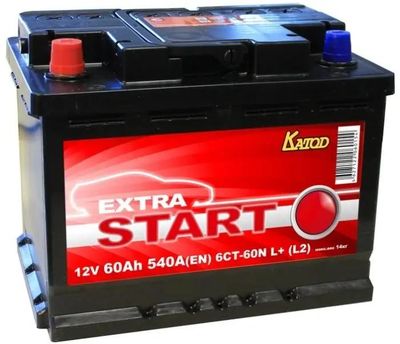 Аккумулятор автомобильный КАТОД EXTRA START Extra Start 60Ач 540A [6ст-60n l+ (l2)]