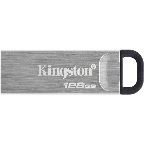 Флешка USB Kingston DataTraveler Kyson 128ГБ, USB3.2, серебристый и черный [dtkn/128gb]