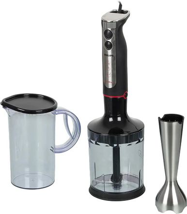 Блендер Philips HR1371/90,  погружной,  черный/серебристый