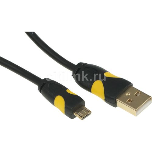 Кабель 2A Smooth connector, micro USB (m) — USB (m), 1.5м, 2A, черный