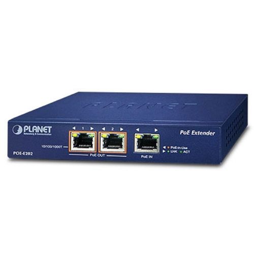 Расширитель PoE PLANET POE-E202 10/100/1000BASE-T 30.8Вт 52-56В (DC)