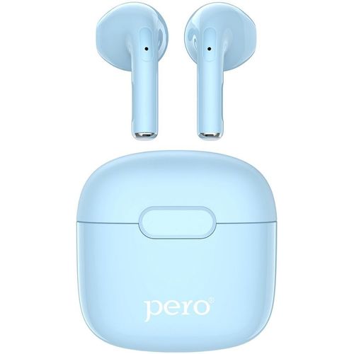 Наушники PERO TWS05, спортивные, Bluetooth, внутриканальные, голубой [ptws05lb]