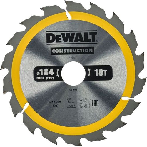 Пильный диск DeWALT DT1941-QZ, по дереву, 184мм, 1.7мм, 30мм