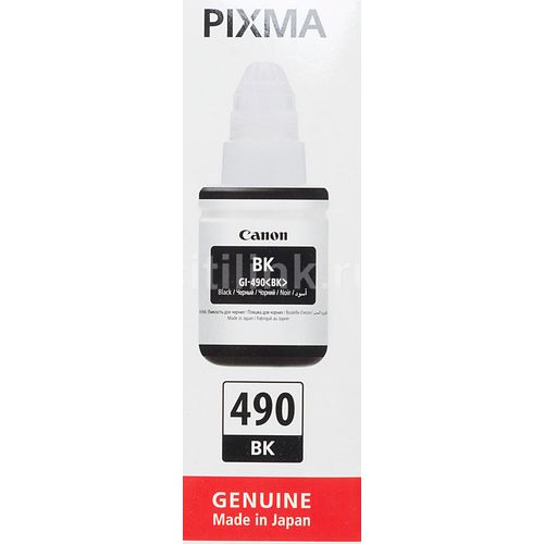 Чернила Canon GI-490BK 0663C001, для Canon, 135мл, черный