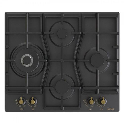 Газовая варочная панель Gorenje GW6D42CLB, 4 конфорки, эмаль, черный