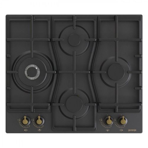 Газовая варочная панель Gorenje GW6D42CLB, 4 конфорки, эмаль, черный